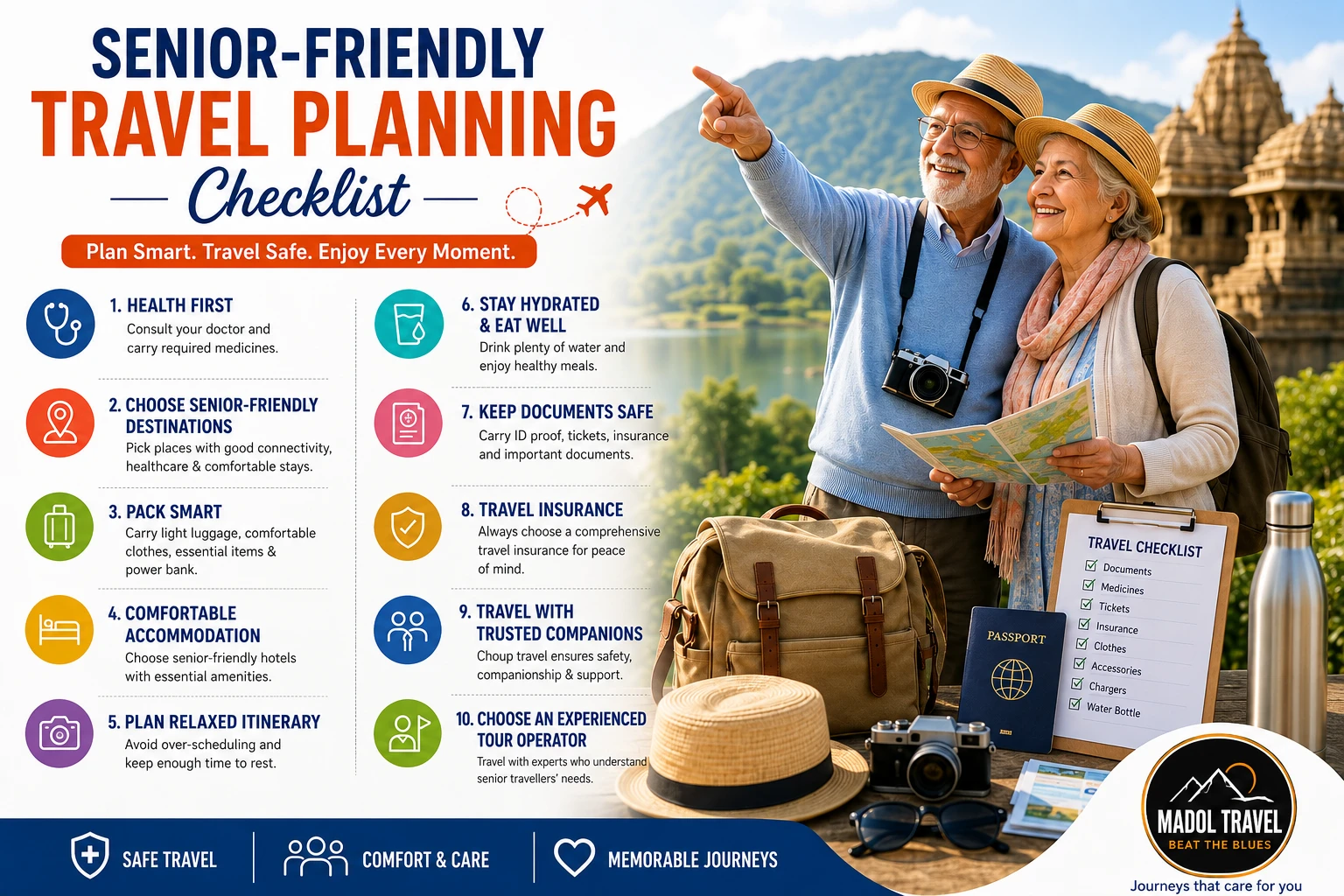 Senior-Friendly Travel Planning Checklist: Everything You Need for a Safe & Comfortable Journey